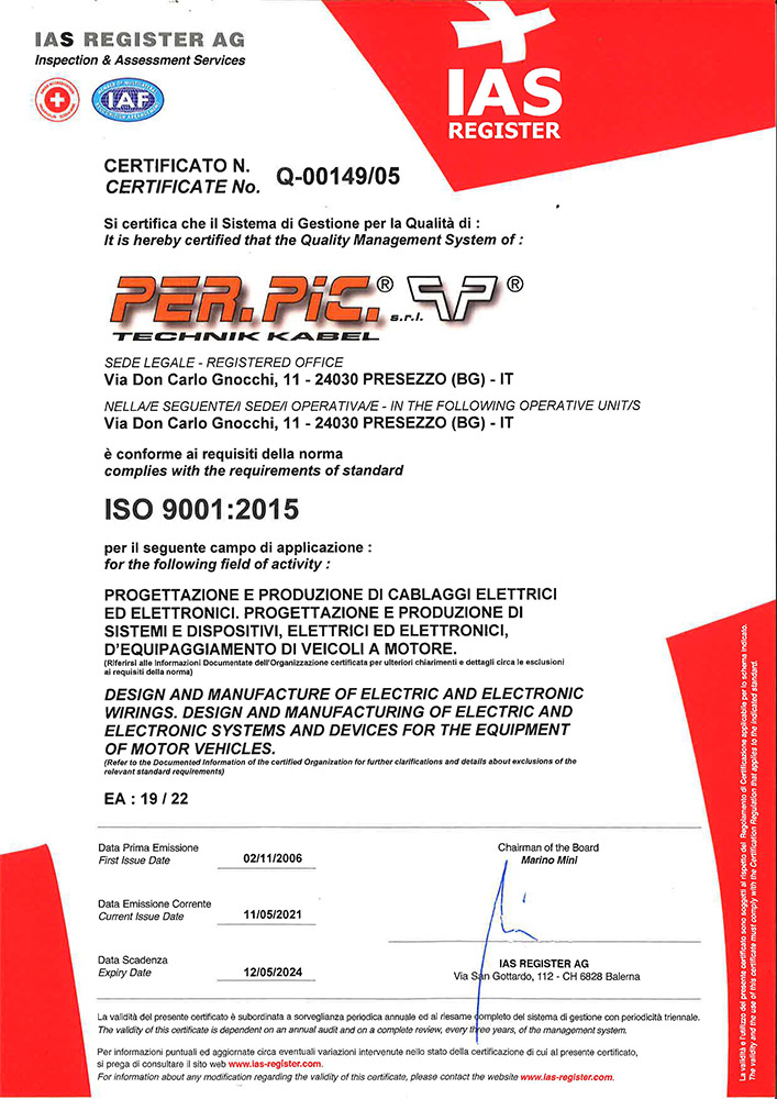 Certificate n. Q-00149/05